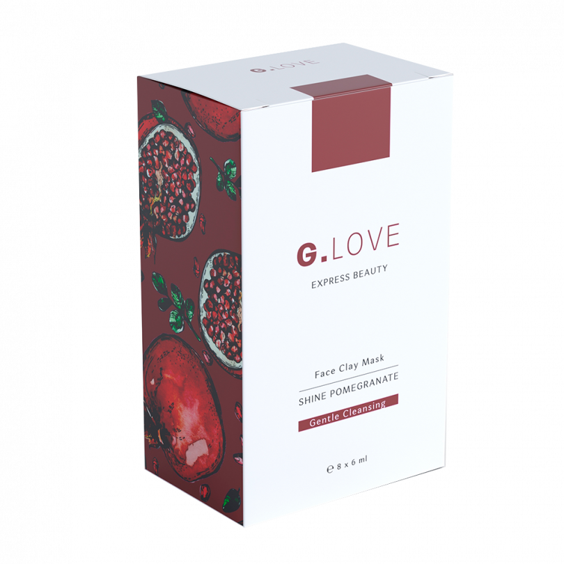 Набор масок для лица с розовой и красной глиной "Нежное очищение" SHINE POMEGRANATE G.Love